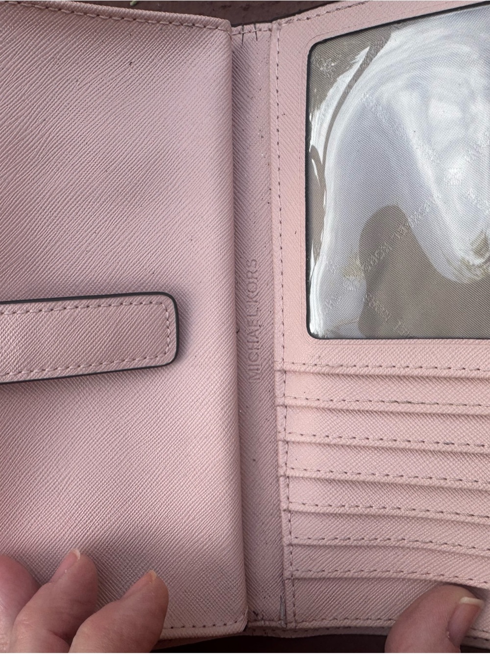 Michael Kors Blush Pink Pebbled Leather Shoulder Bag Gold Accent with wallet - Picture 6 of 7